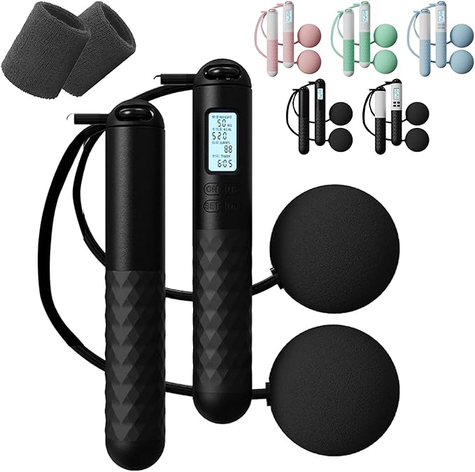 Jump Rope,Skipping Rope With Counter (Gravity Ball With/Without Rope),Gravity Ball Jump Rope,Digital Cordless Jump Rope wi...