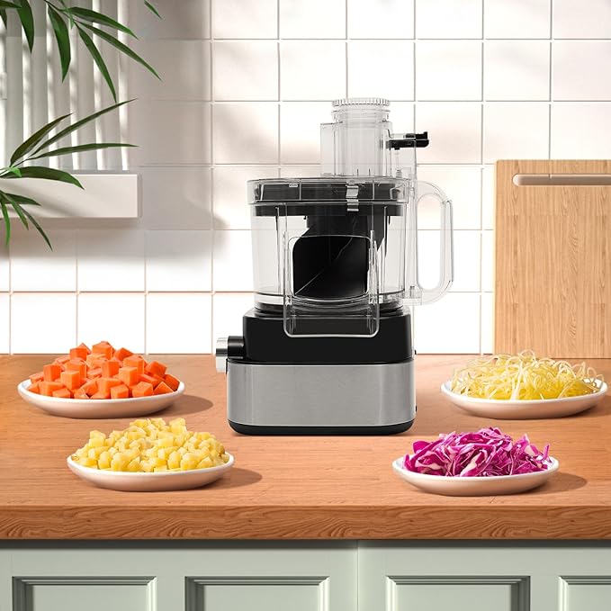 Commercial Food Processor,600W Electric Vegetable Dicer Chopper,Professional Veggie Shredder with 900PRM,Multifunctional Meat Grinder Blender,Food Chopper for Onions,Potatoes,Meat