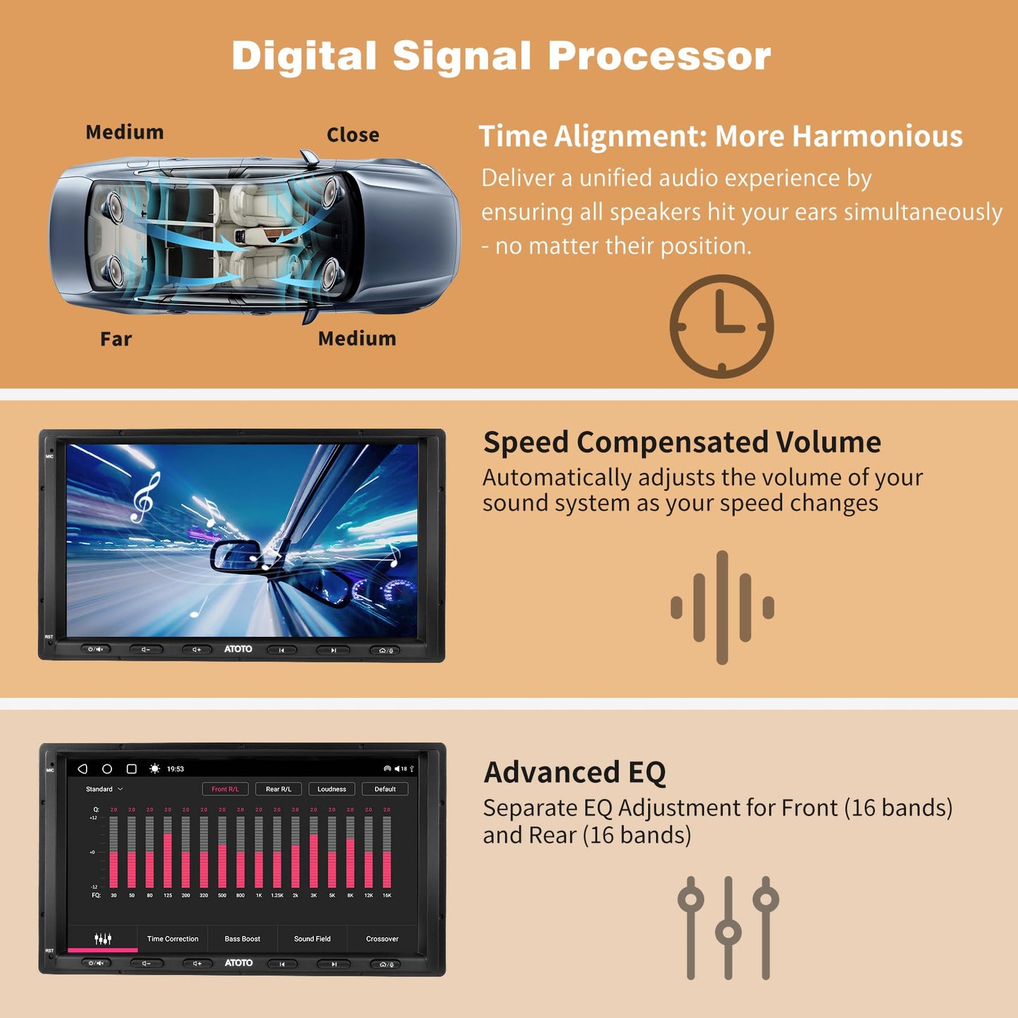 ATOTO S8 8-Core 7inch Android Double Din Car Stereo Receivers, Wireless CarPlay & Android Auto, Built-in 4G, WiFi/BT/USB, Dual Bluetooth, 4G+32G, HD LRV&SCVC, DSP, AI Chat&GPS Tracking, S8G2A74MS