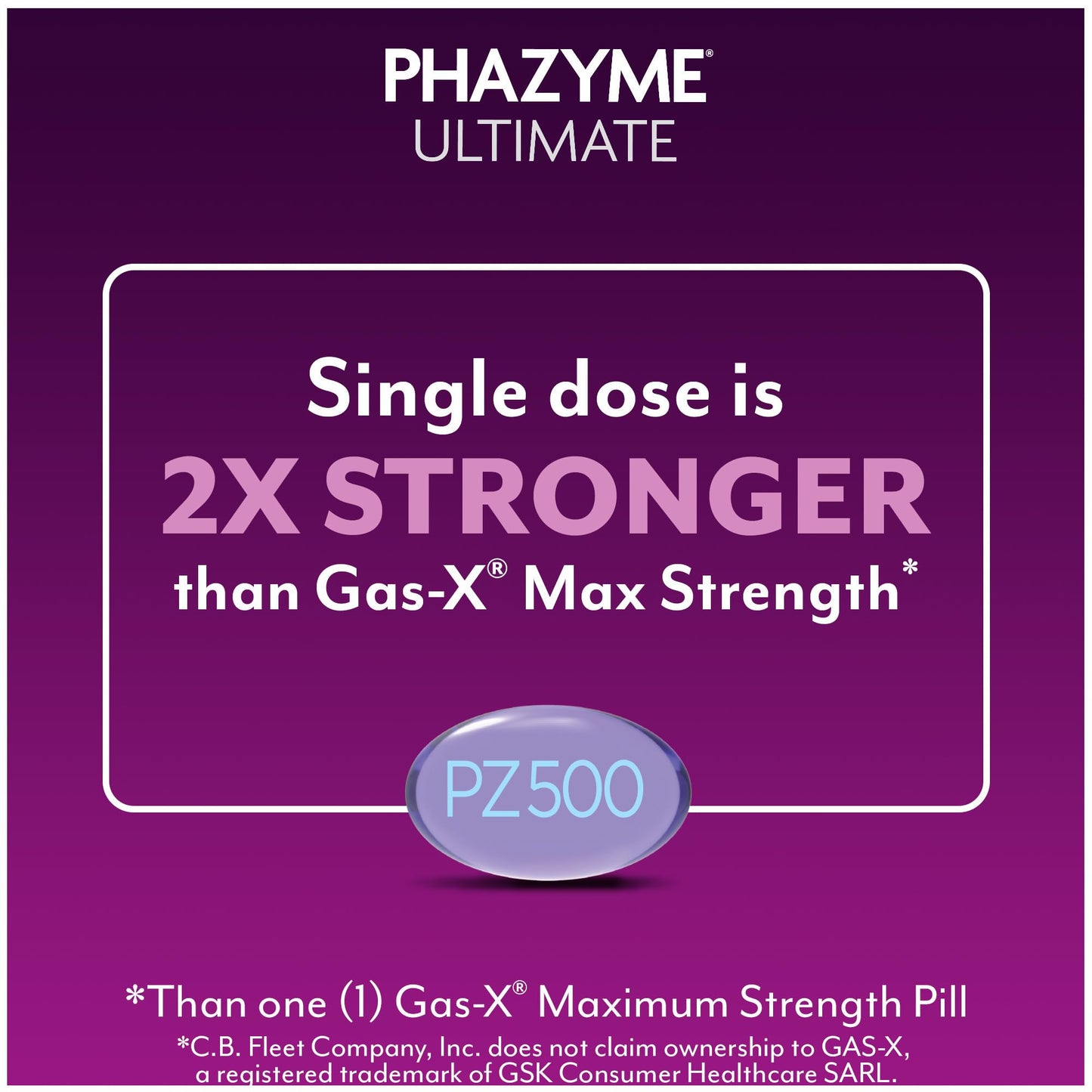 Phazyme Ultimate Strength Anti-Gas 500 mg Simethicone Gas Relief for Adults, Fast Gels Quickly Ease Bloating, Pressure and Discomfort, 20 Count (Pack of 3)