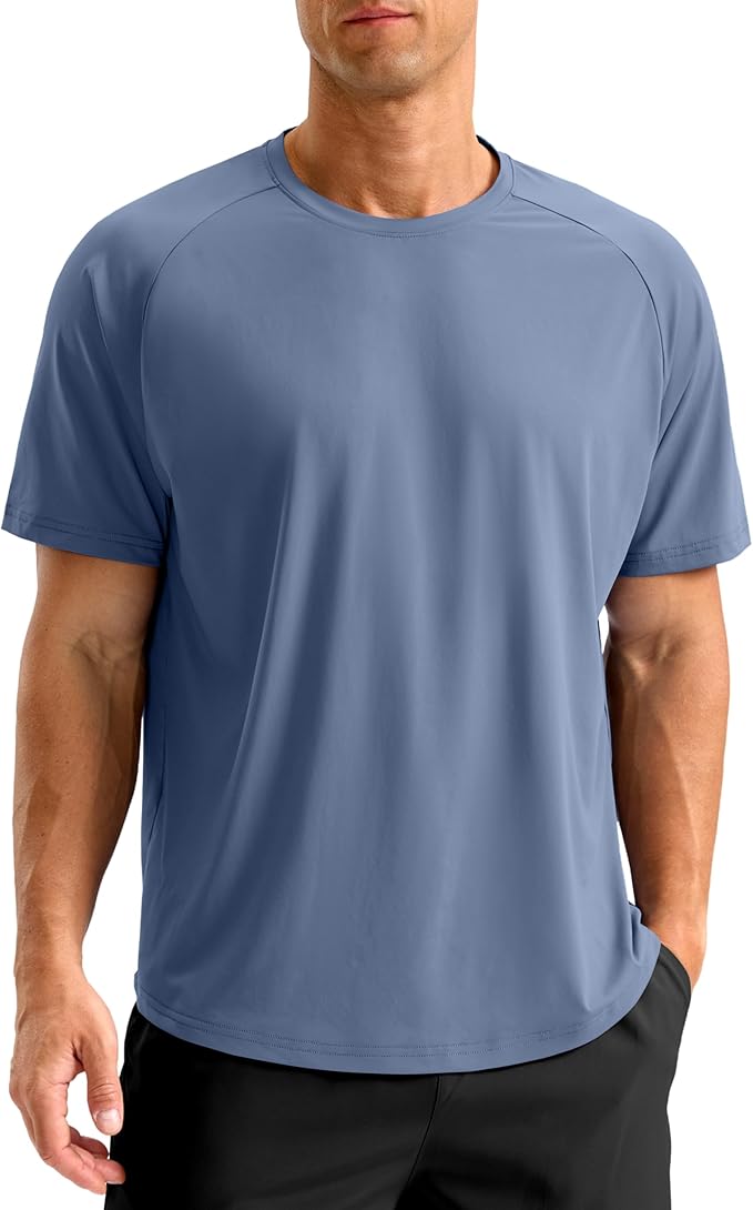 Soothfeel Mens Workout Shirts Quick Dry Athletic Running T-Shirts Short Sleeve Cooling Moisture Wicking Gym Active Tee Tops