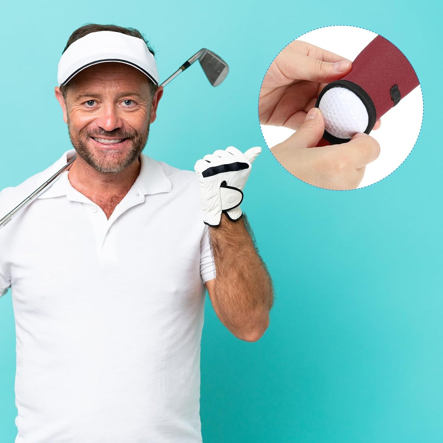 PATIKIL Golf Ball Carry Bag Golf Tee Holder Pouch Portable Neoprene Golf Ball Holder with Clip for Men and Women