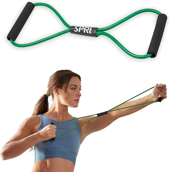 SPRI Ultra Toner Figure 8 Resistance Band with Padded Handles Great for Stretch, Exercise, Fitness Training, Yoga, Resista...