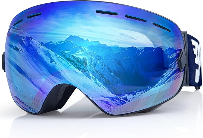 EXP VISION Snowboard Ski Goggles Men Women Youth, Anti Fog OTG Winter Snow Goggles Spherical Detachable Lens