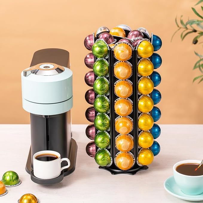 Rice rat Pods Holder Capsules with Central Extra Pod Storage (Carousel-56+ Pods)