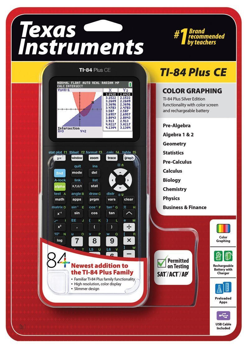 Texas Instruments TI-84 Plus CE Graphing Calculator  Black-New
