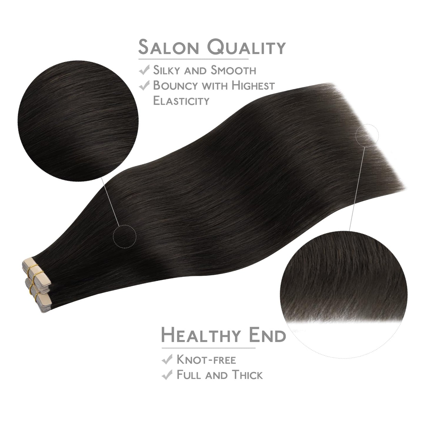 Wennalife Tape in Hair Extensions Human Hair, 40pcs 100g 20 inch Dark Brown Hair Extensions Real Human Hair Straight Tape in Ext