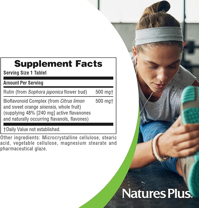 NaturesPlus Biorutin - 1000mg, 90 Tablets - Bioflavonoid & Rutin Complex - Vegetarian, Gluten Free - 90 Servings
