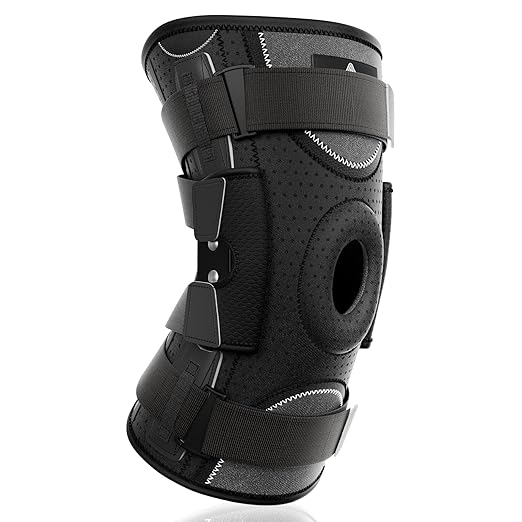 NEENCA Professional Knee Brace for Knee Pain, Adjustable Hinged Knee Support with Removable Side Stabilizers, Support and ...