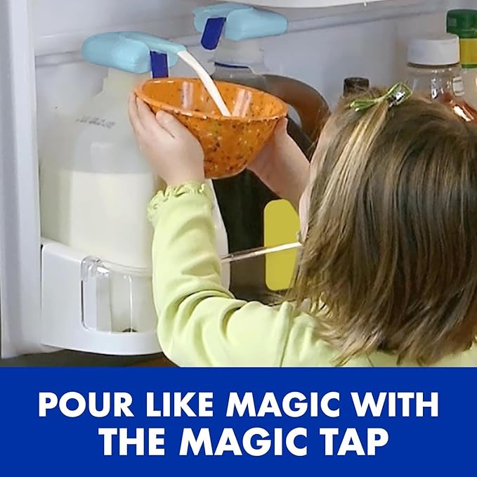 The Magic Tap Automatic Drink Dispenser - Hands-Free Beverage Dispenser for Fridge - Perfect for Milk, Juice - Gifts for Women & Men (3, Teal)