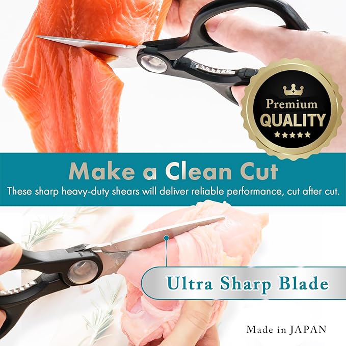 Japanese Multipurpose 9.0" Kitchen Scissors Come Apart Blade Stainless Steel Made in Japan