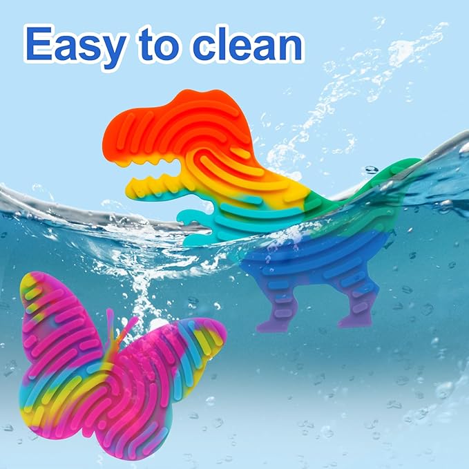 4 Pack Sensory Activity Board Toys Set, Silicone Fidget Toys Adults Toddler, Bulk Party Favors Sensory Toys for Kids 8-12, Calm Down Fidget Toy for Stress Relief ADHD and Autism