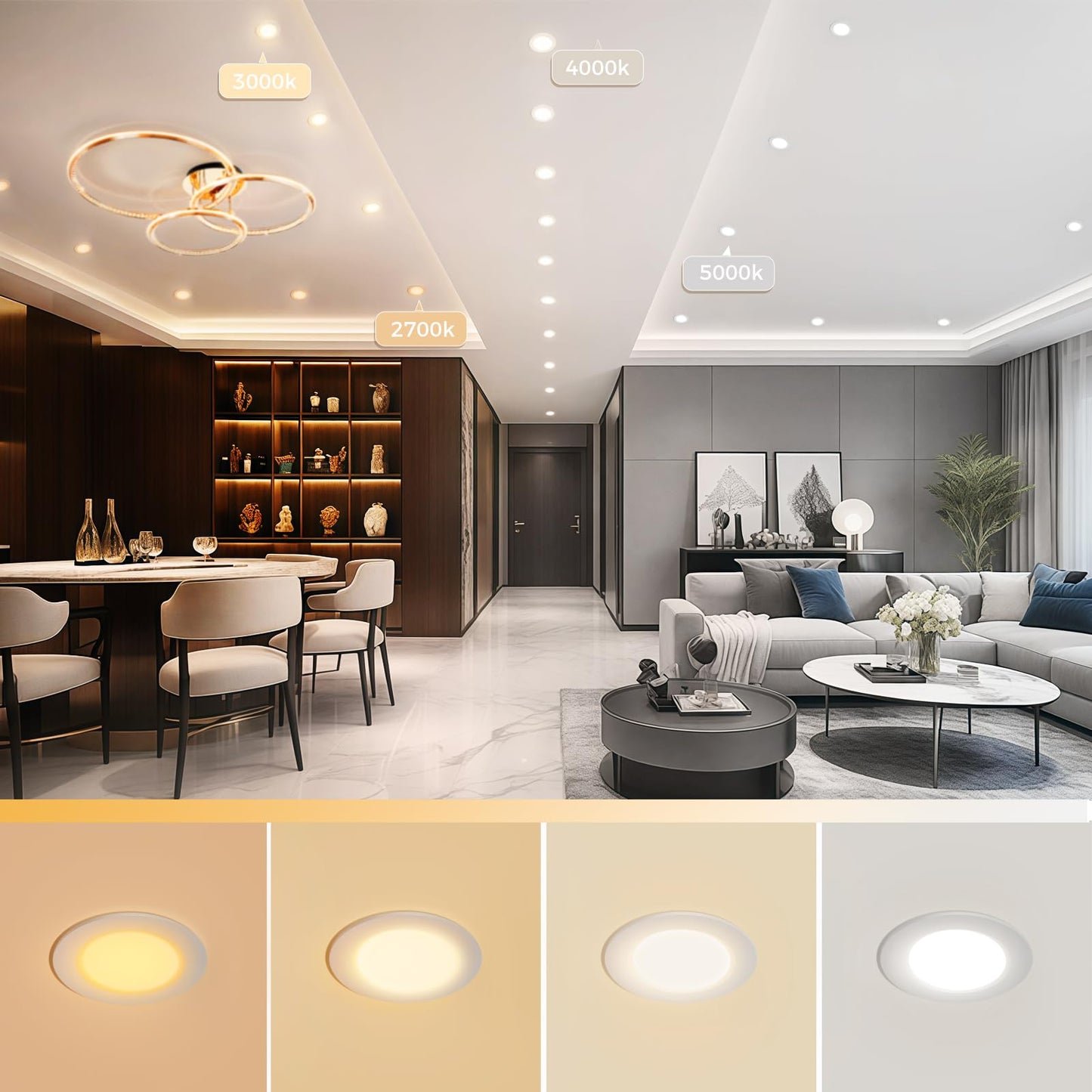 Ygs-Tech 2 Inch Led Recessed Lighting  Dimmable Downlight 3W(35W Halogen Equivalent)  Cri80  5000K Daylight White Ceiling Light With Led Driver (24 Pack)