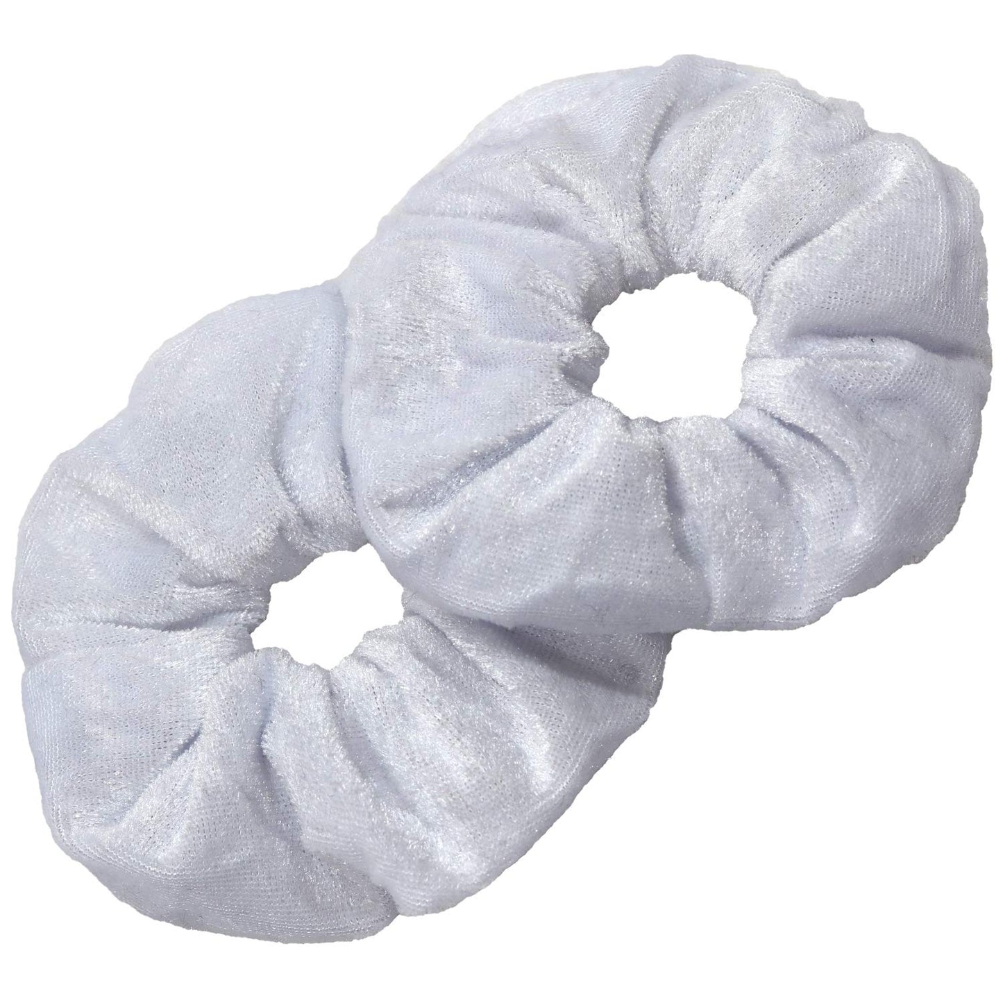 Kenz Laurenz Hair Scrunchies - 2 Velvet Hair Ties for Women Girls Hair Elastics Ponytail Holder Scrunchy Pack (White, Hair Tie)