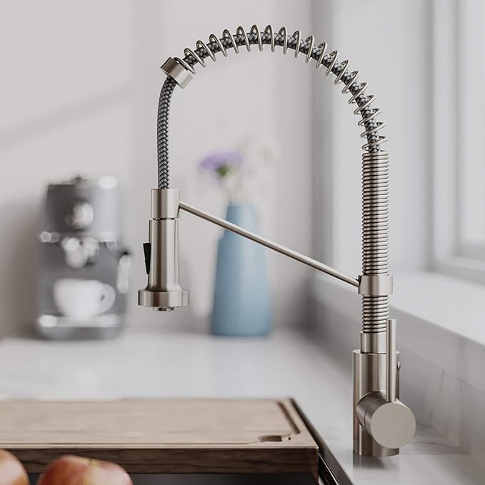 Kraus KPF-1610MB-KSD-43MB Bolden 18-Inch Single Handle Commercial Style Pull-Down Kitchen Faucet with Soap Dispenser, Matte Black