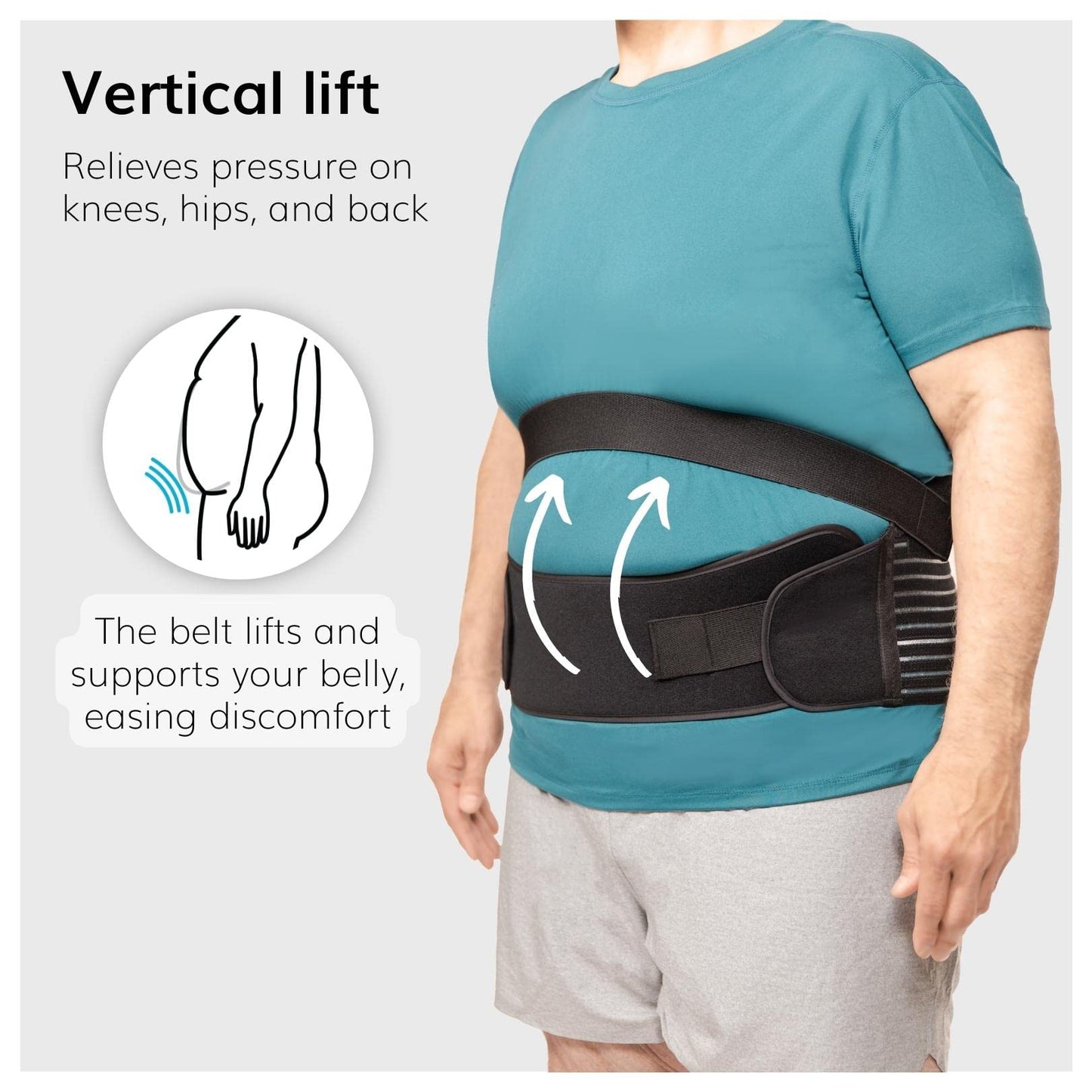 BraceAbility Obesity Belt Stomach Holder - Men and Women's Plus Size Belly Support Band Girdle for Hanging Stomach Relief, Pendulous Abdominal Support, Lower Tummy Fat Lifter Pannus Sling (Small)