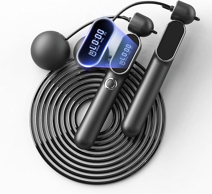 Athspo Smart Cordless Jump Rope with Counter, 2-in-1 Weighted Jump Rope, Indoor Fitness, Indoor Home Workouts