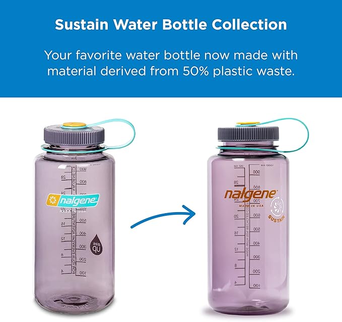Nalgene Tritan Wide Mouth BPA-Free Water Bottle, Clementine, 32 oz
