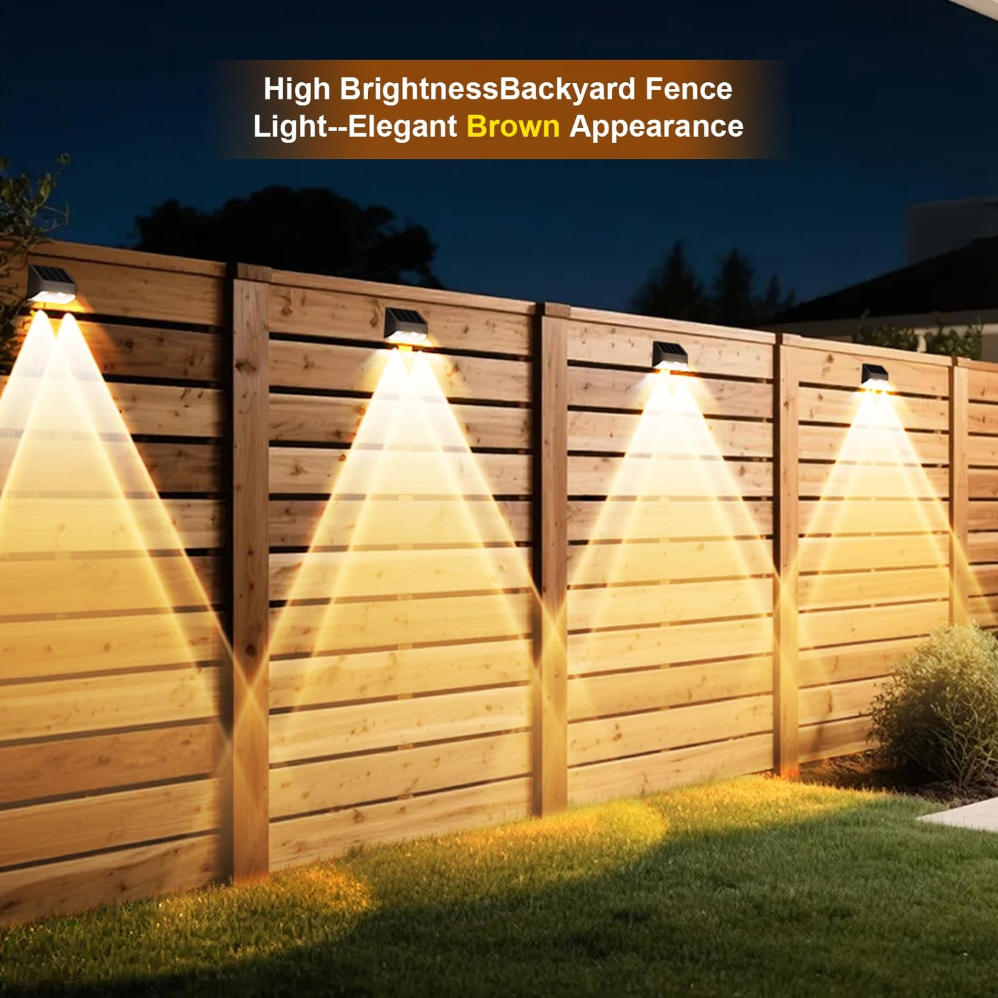 Super Long Lasting Solar Fence Lights Outdoor Deck Lights Waterproof Perfect For Winter And Rainy Days Dusk To Dawn High Brightness Solar Lighting For Wall Step Yard Patio Backyard (8Pack Brown)