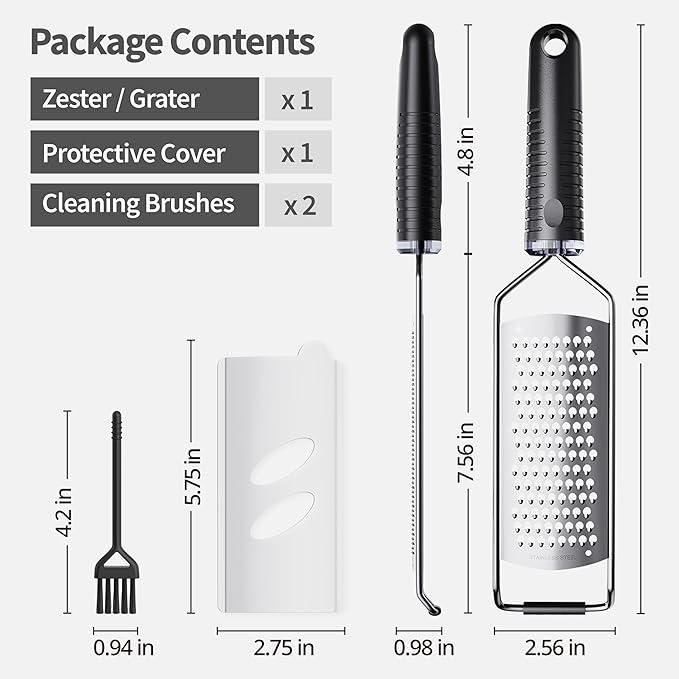 Cheese Grater with Non-Slip Handle, Extra Coarse Grater,L12" X W2.5"