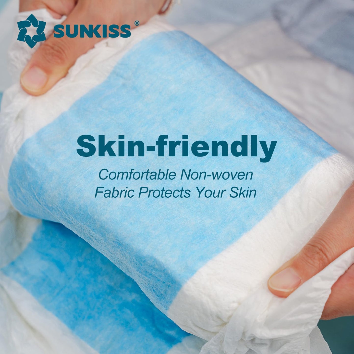 SUNKISS TrustPlus Overnight Adult Diapers with Tabs, Unisex Disposable Incontinence Briefs for Men and Women, Odor Control, Small, 12 Count