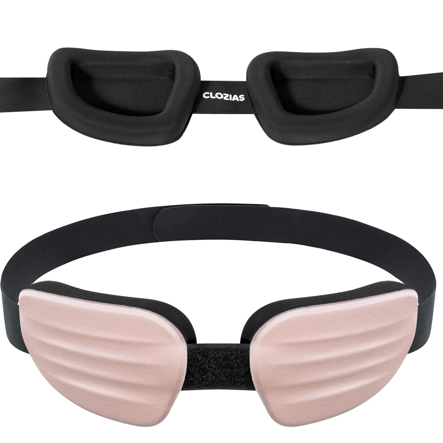 CLOZIA Sleep Mask for Men Women, Adjustable Sleeping Eye Mask, 100% Blocking Eye Masks for Sleep, Soft Comfortable for Travel & Shift Work, Pink