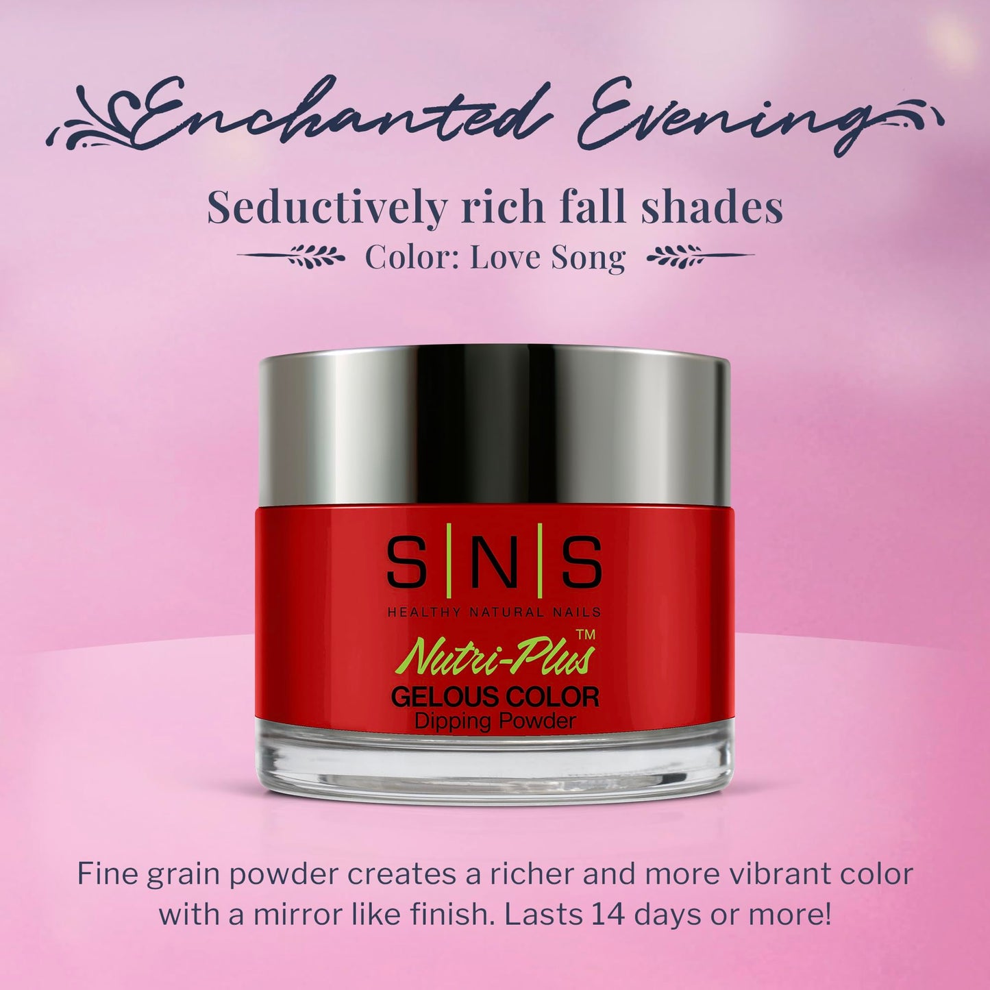 SNS Nail Dip Powder, Gelous Color Dipping Powder - Love Song (Red/Berry), EE21- Long-Lasting Acrylic Nail Color & Polish Lasts 1