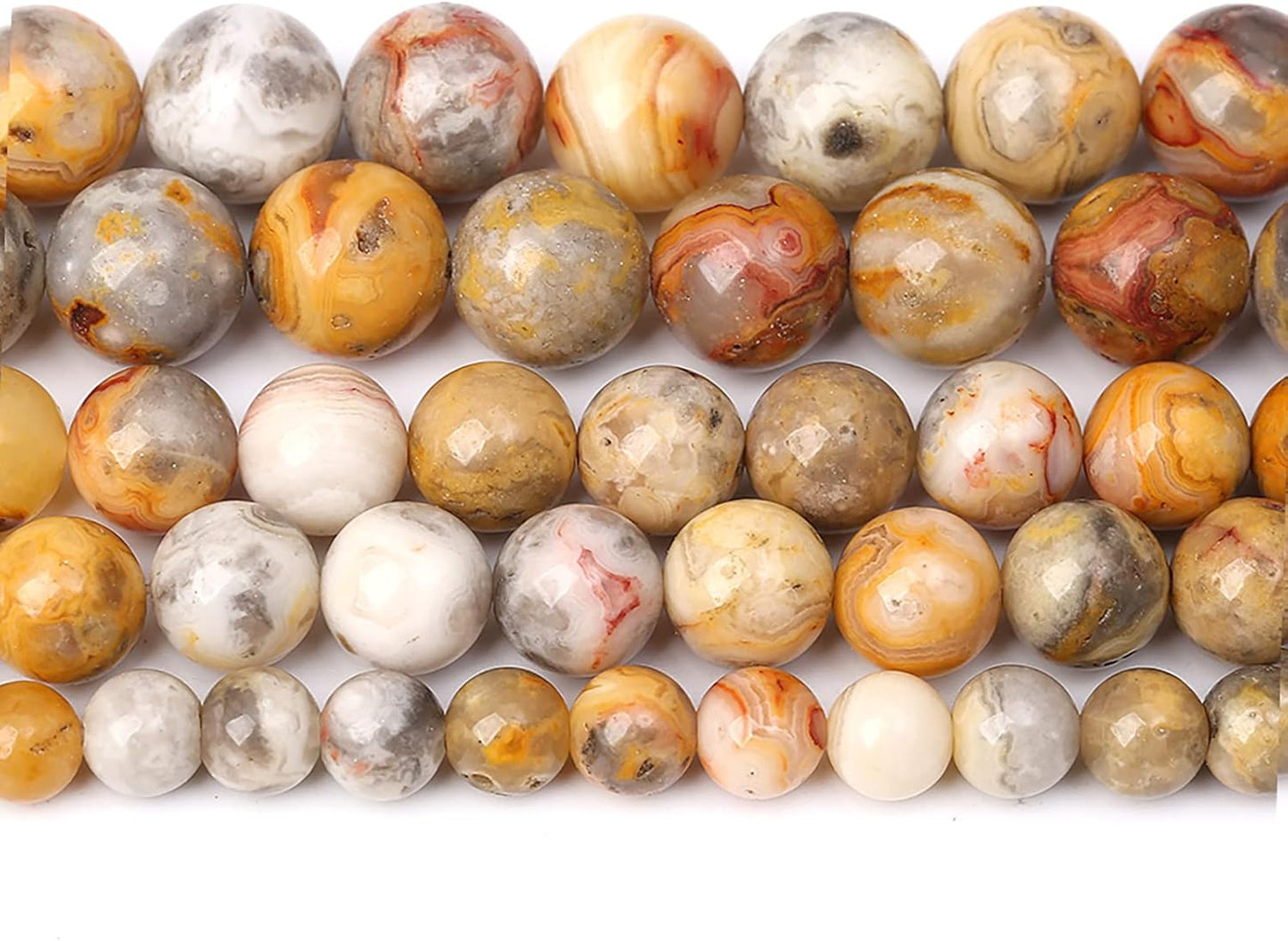 32pcs 12mm Natural Stone Beads Crazy Lace Agate Gemstone Round Loose Beads for Jewelry Making DIY Bracelet Necklace