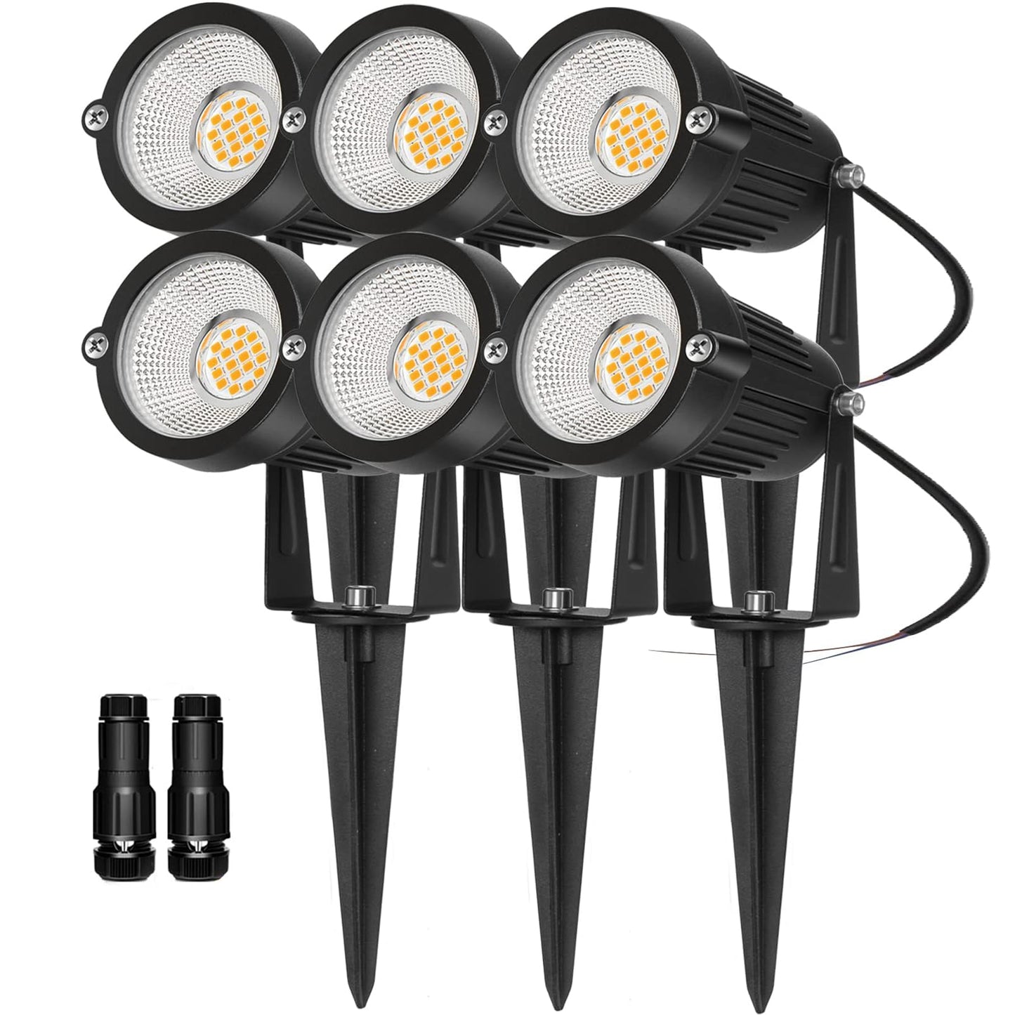REEGOLD Low Voltage Landscape Lights, 7W 700LM LED Spotlights, Warm White 2700K, IP65 Waterproof, Aluminum, 6 Pack