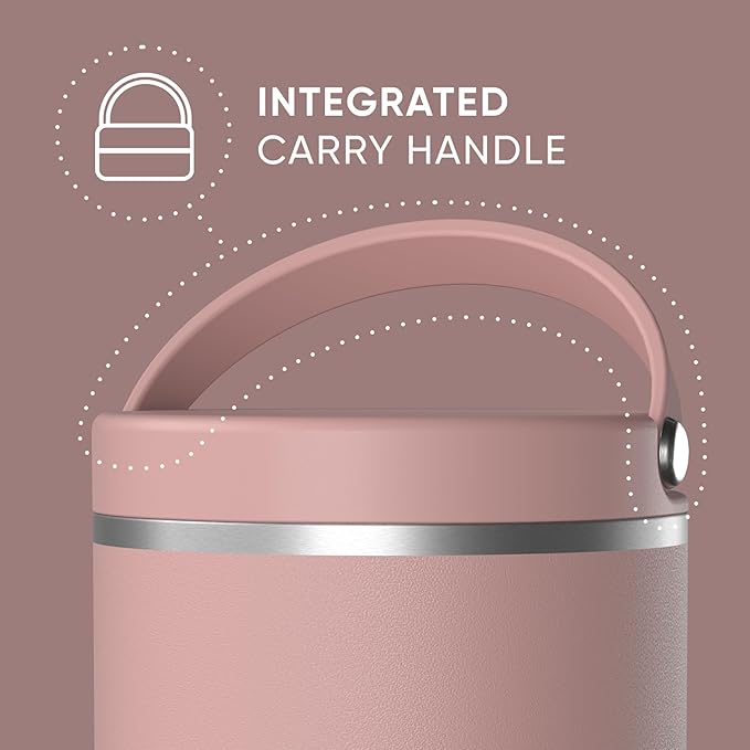 Hydrapeak 25oz Stainless Steel Vacuum Insulated Food Jar for Hot Food and Cold Food, Wide Mouth Leak-Proof Soup Jar for Adults, 10 Hours Hot and 16 Hours Cold (Rosewood)