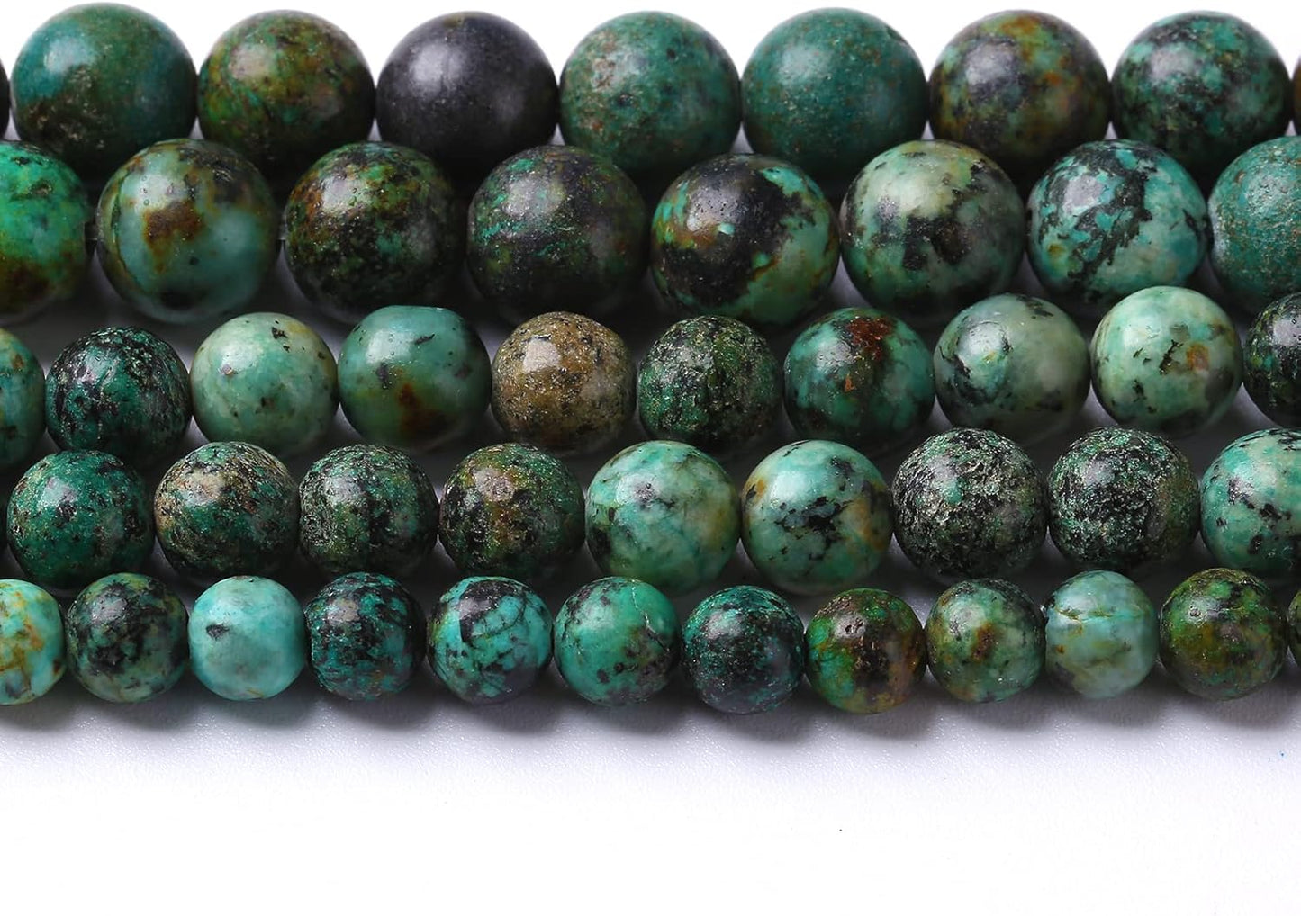 6mm 60pcs Natural African Turquoise Stone Beads for Jewelry Making Round Loose Gemstone Beads DIY Bracelet Necklace Earrings