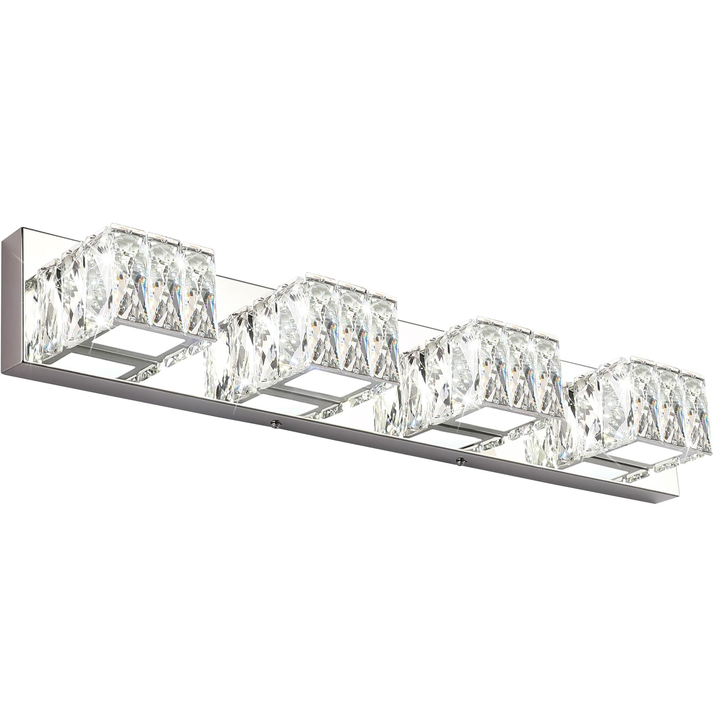 ZUZITO 4-Light Bathroom Vanity Light - Stainless Steel - Dimmable - 27.6in - Model Z7800-4T-6000k - Cool White Light