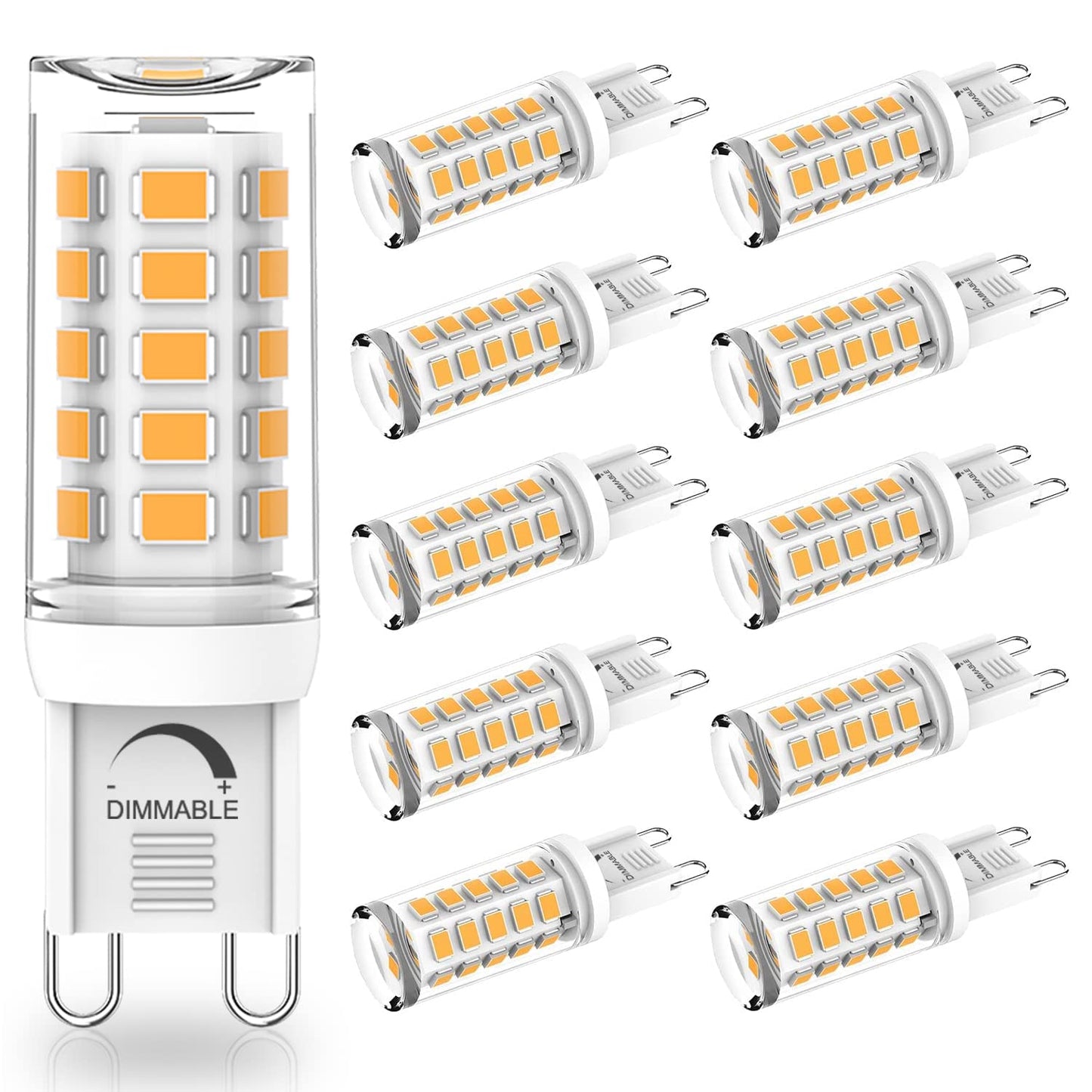 YUIIP G9 LED Bulb Dimmable 4W, 40W Halogen Equivalent, 3000K Warm White, Pack of 10