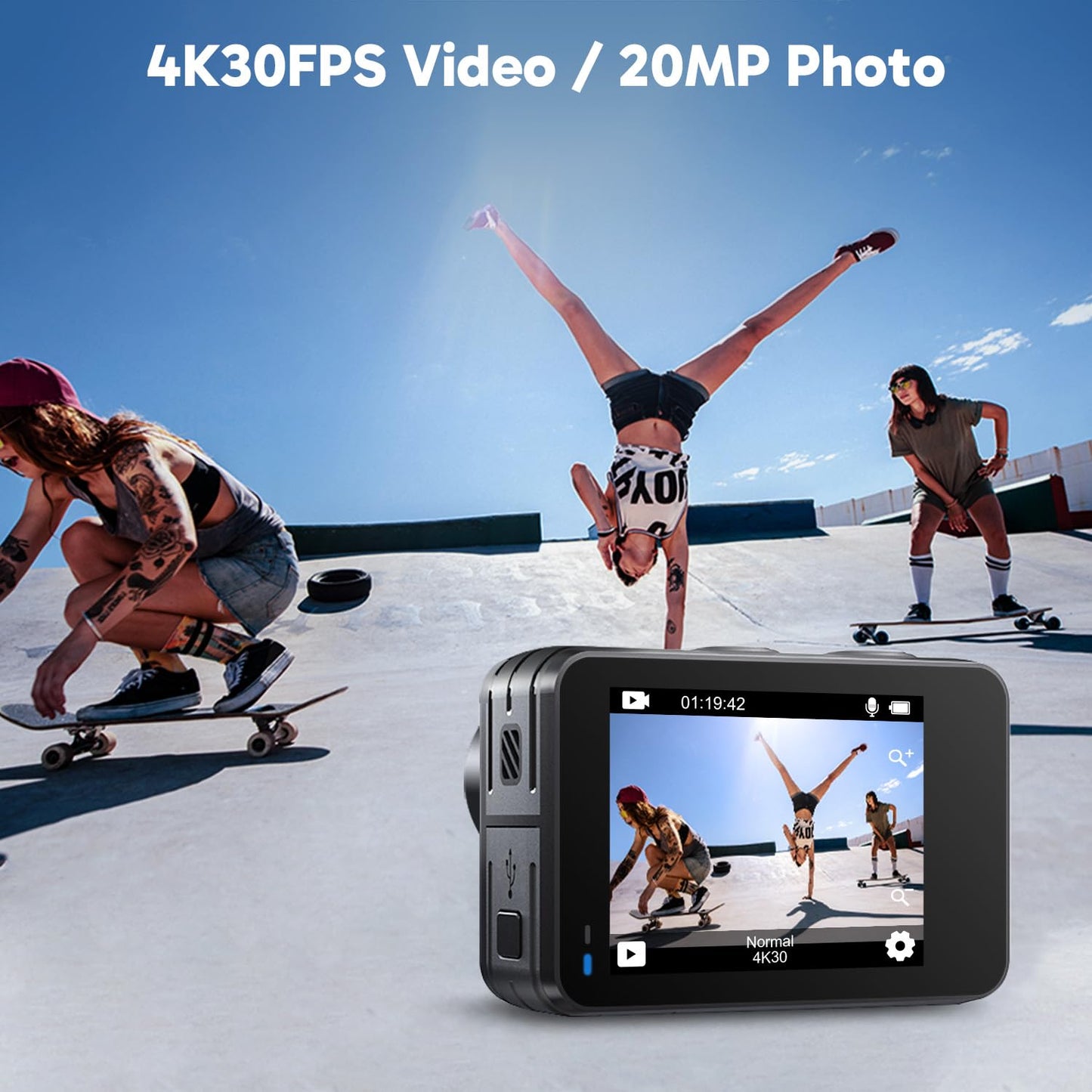 Akaso Brave 7 Le 4K30Fps Action Camera With 128Gb Microsdxc U3 Memory Card Accessories Kit Bundle Ultra Hd 131Ft Waterproof Came