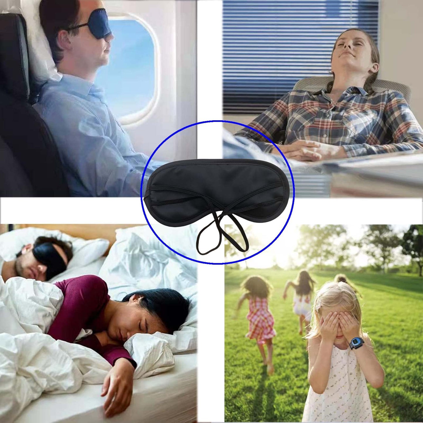 Medsuo 3pcs Comfortable Soft Sleep Eye Masks Shade Cover Lightweight Sleeping Blindfold for Men and Women, Suitable for Travel Sleep or Party Supplies (Black)