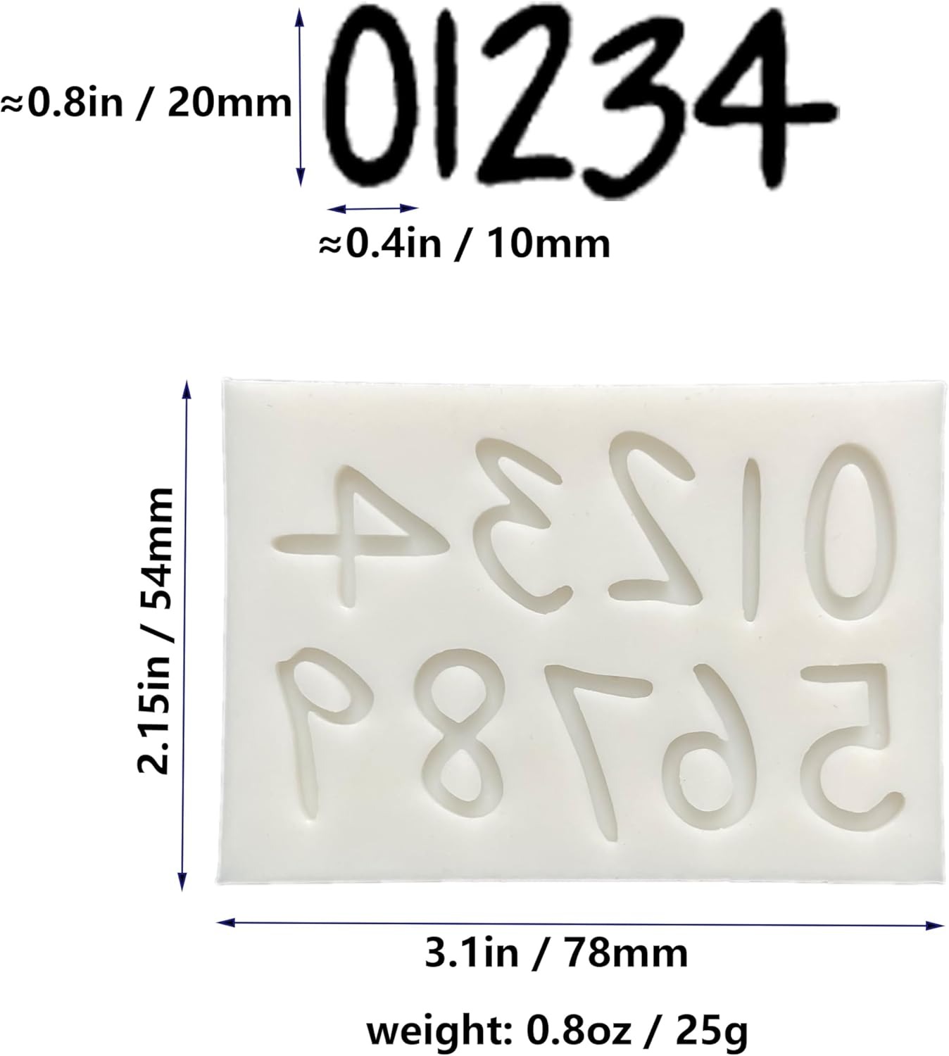 3-Piece Comics Cartoon Style Letters & Numbers Silicone Mold Set for Various Crafts - Perfect for Fondant Cakes, Chocolate, Resin, Gumpaste & DIY Creations