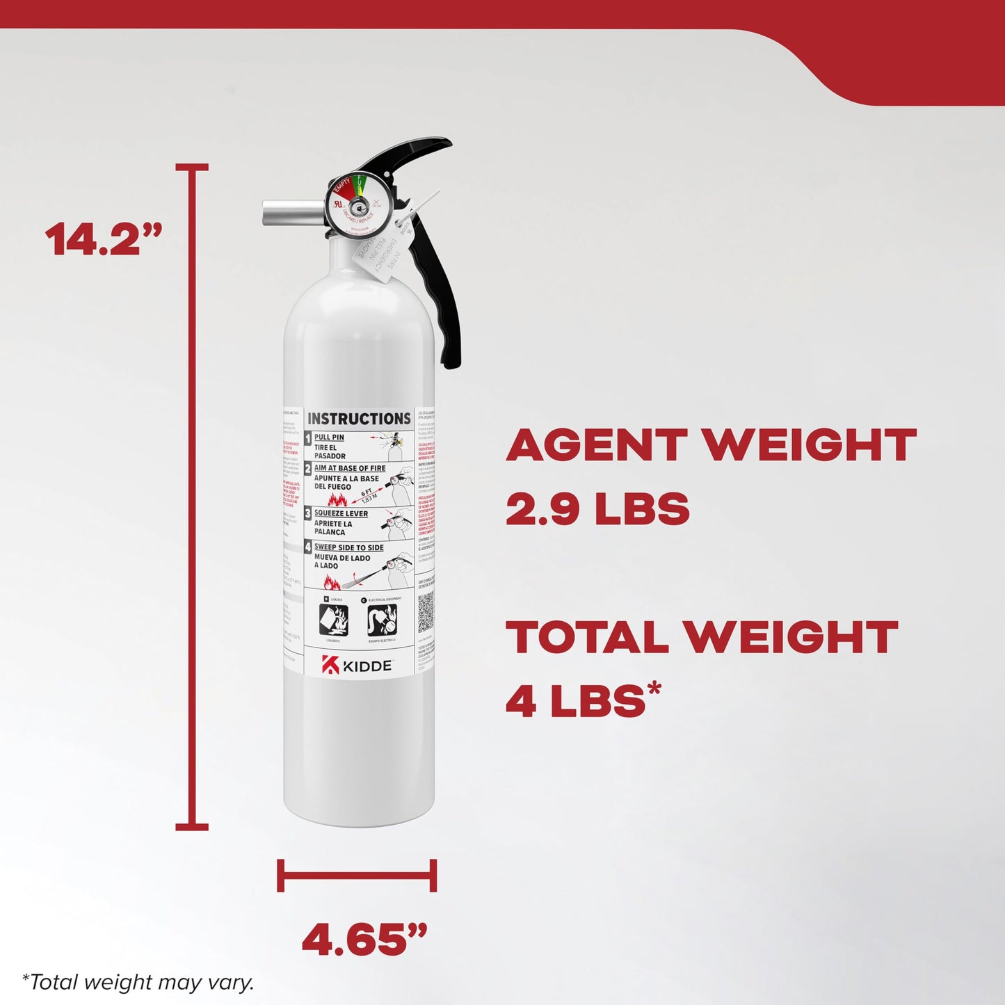 Kidde Fire Extinguisher for Vehicles, Cars, Trucks, Single-Use 10BC