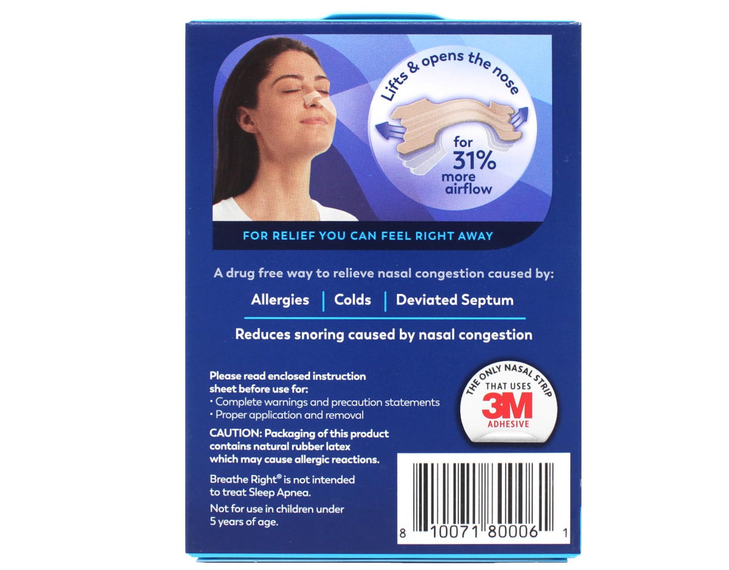 Breathe Right Nasal Strips Original Tan Small/Medium 30 ea (Pack of 3)