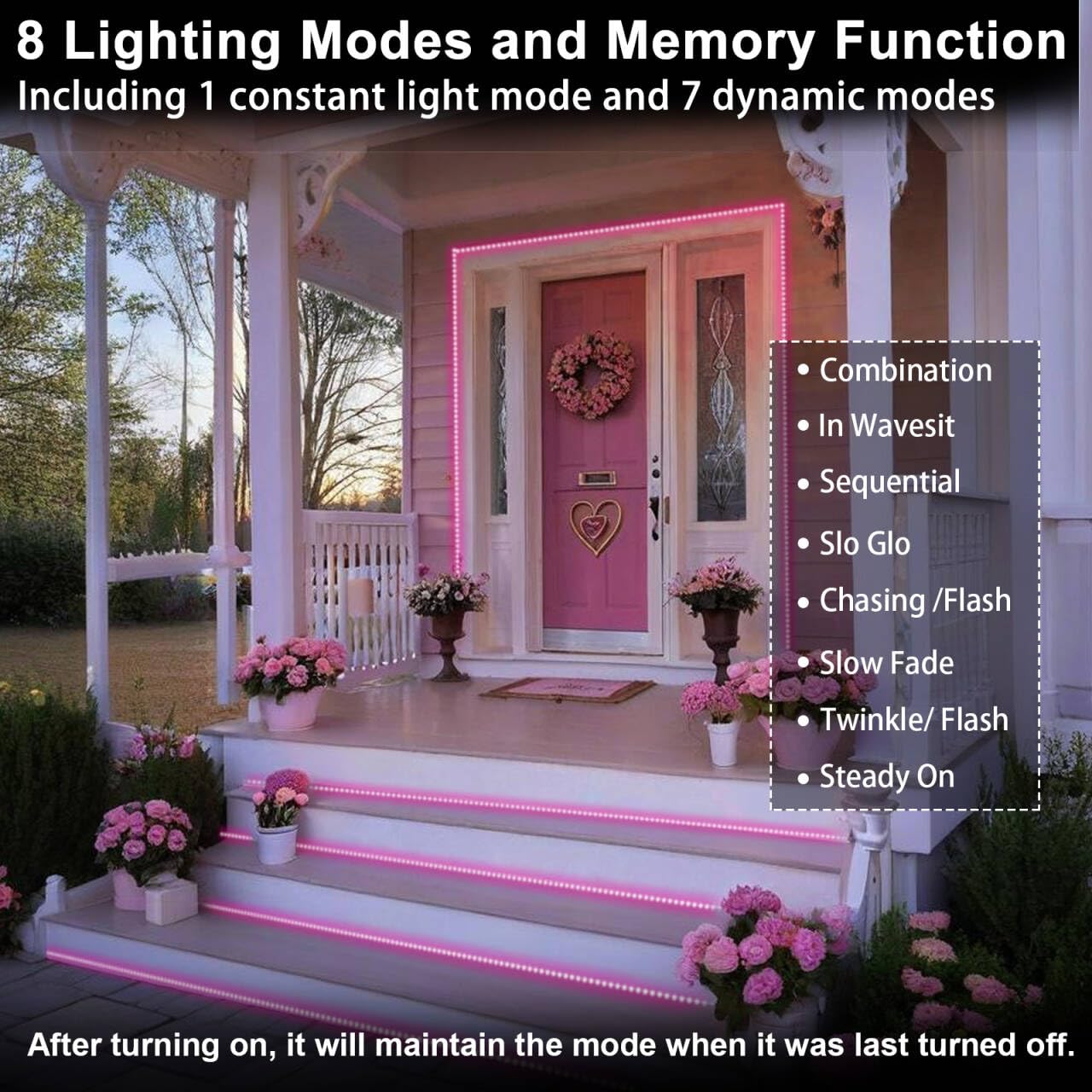 Pink Solar Rope Lights For Outside - 100 Led 33 Ft Solar Powered String Lights Pink Fairy Light With 8 Lighting Modes  Outdoor Rope Light Waterproof For Christmas Wedding Garden Yard Party Home Decor