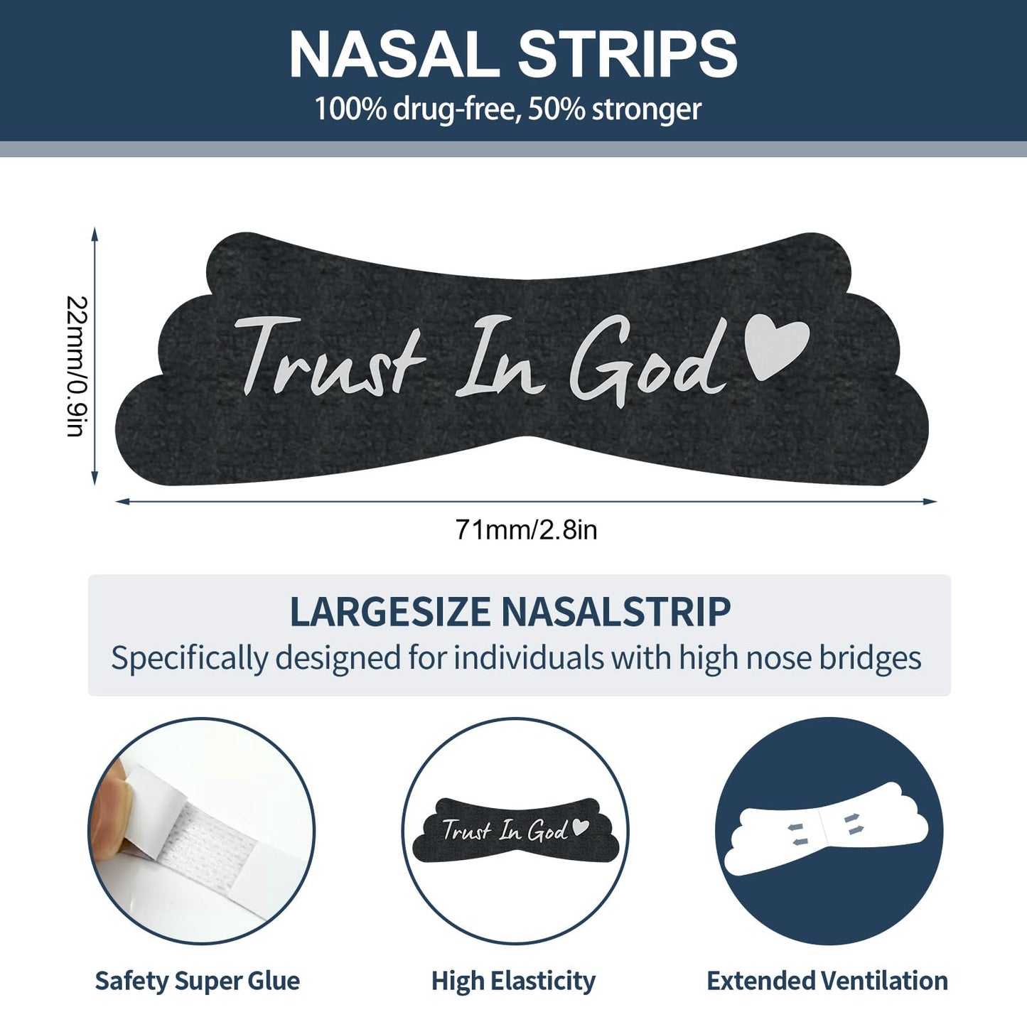 Nasal Strips for Snoring - Extra Strength Nose Strips for Breathing - Nose Tape for Sport, Work and Sleep - Anti Snoring Strips Help Stop Snoring(Black-32PCS)