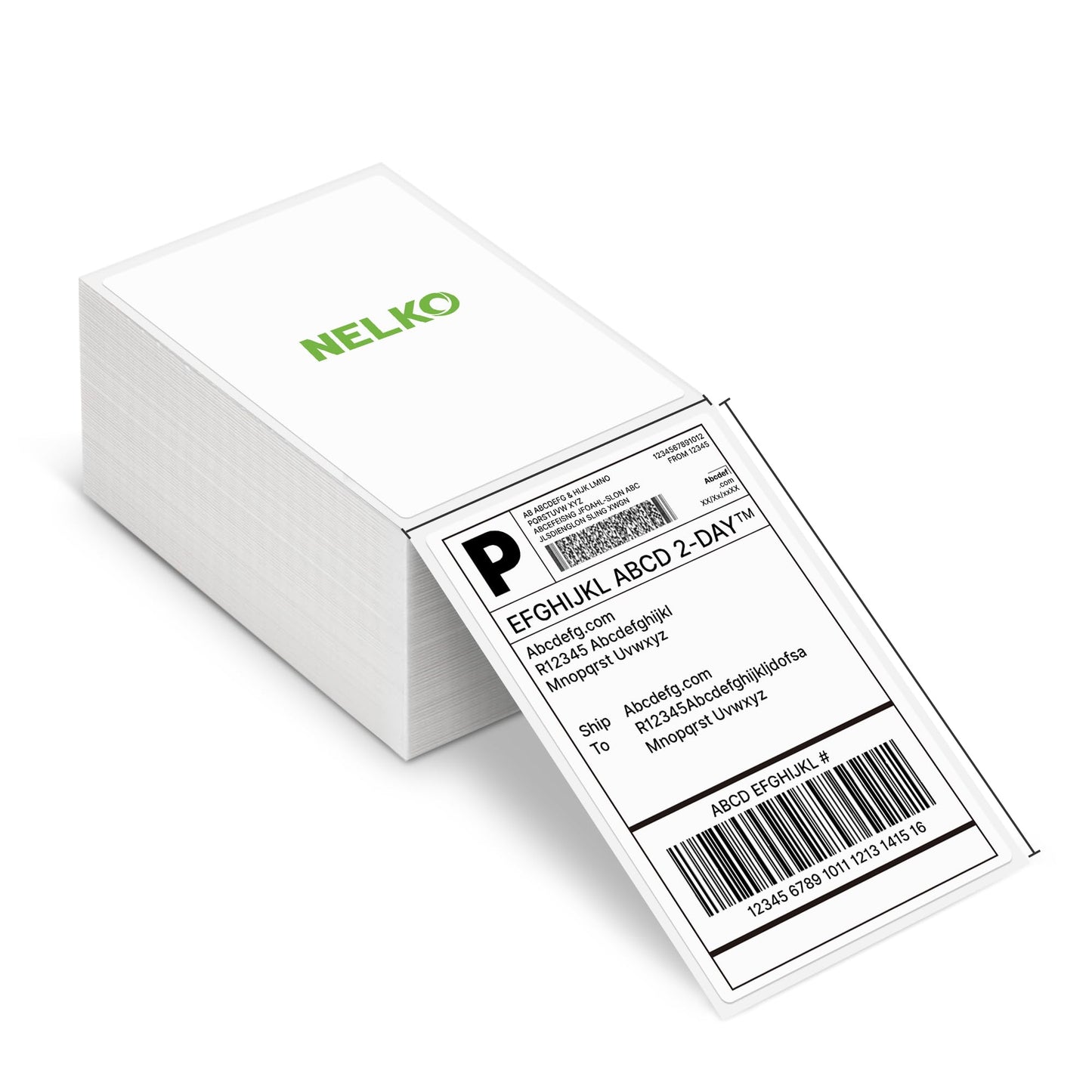 Nelko Genuine 4x6 Direct Thermal Shipping Label 500 Labels/1 Stacks, 4x6 Thermal Labels for Nelko PL70E Shipping Label Printer, Perforated and Strong Adhesive, Commercial Grade