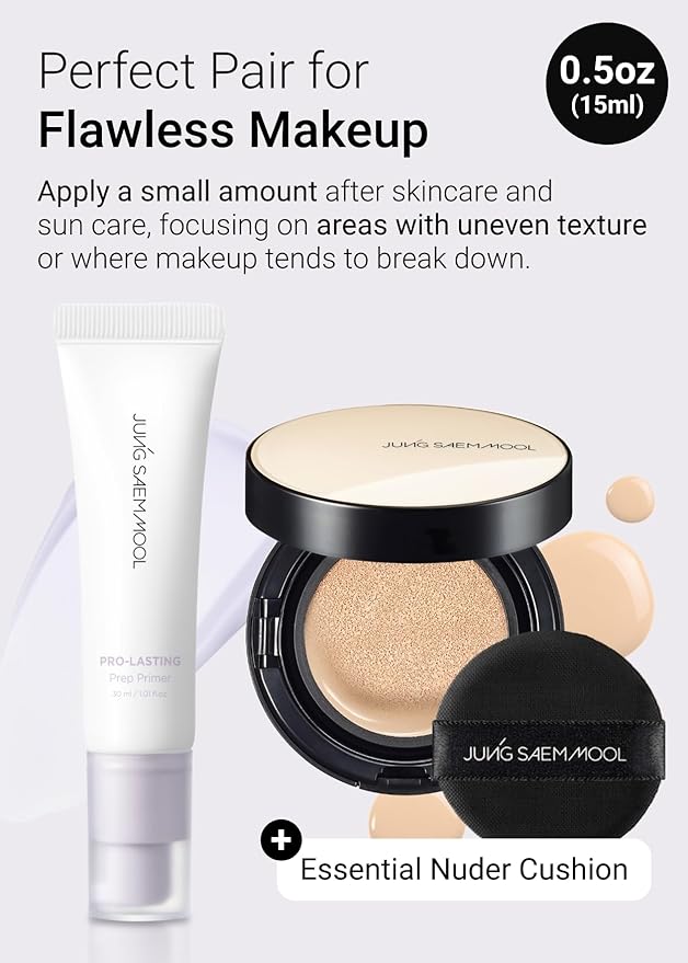 [JUNGSAEMMOOL OFFICIAL] Pro-Lasting Prep Primer #Bare-lavender | 15 ml / 0.50 fl.oz. | Hydrating, Pore-Blurring Korean Primer for face before makeup with Velvet Finish