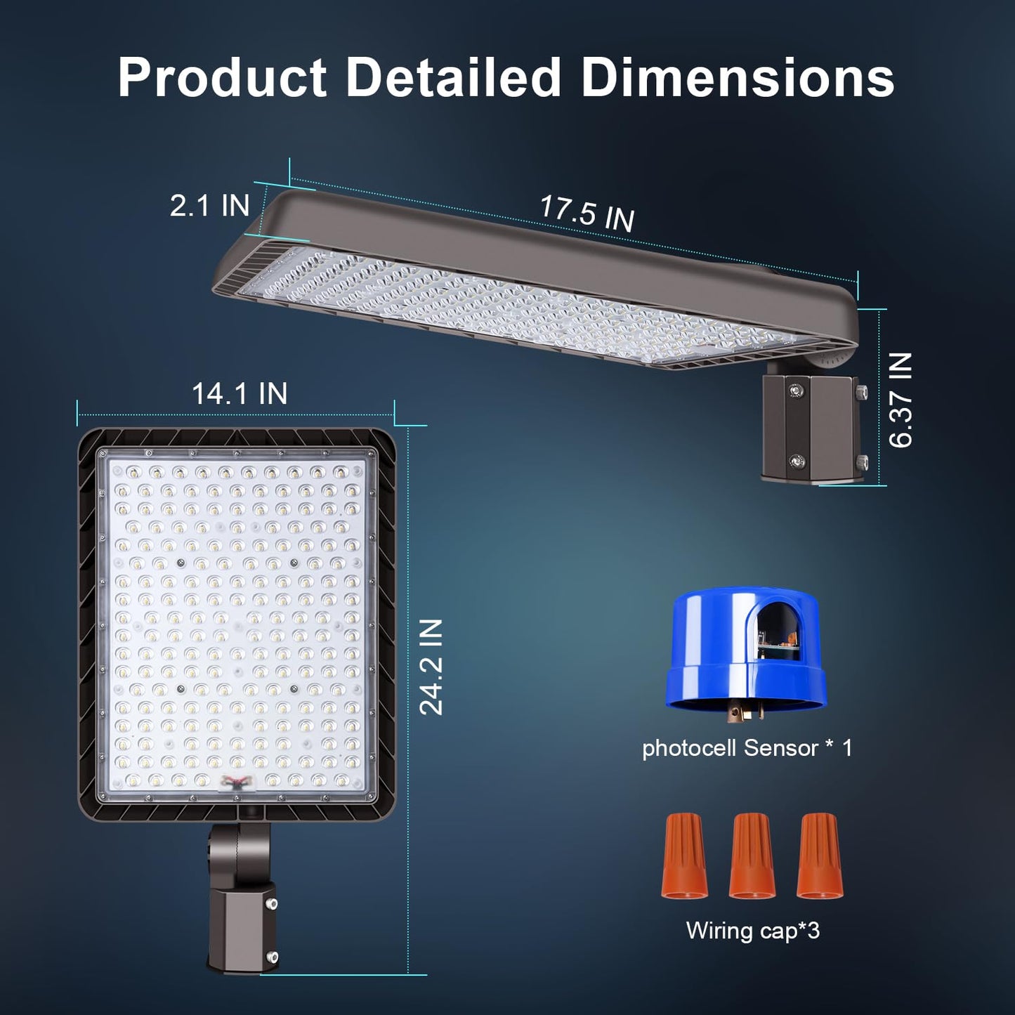 Biritalo 480W Led Parking Lot Light 72000Lm Dusk To Dawn Outdoor Led Flood Stadium Light Commercial 100V-277V 5000K Ip65 Waterproof Large Building Shoebox Pole Slip Mont Lighting For Yard Barn 2 Pack