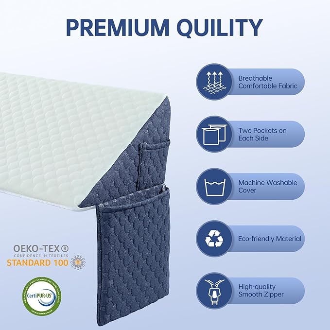 Queen Bed Wedge Pillow for Headboard 60"x 10"x 6" Plus/Mattress Gap Filler Close The Gap (0-6")/Foam Triangle Bloster Wedge Pillow headboard for Headboard Gap Between Mattress and Headboard