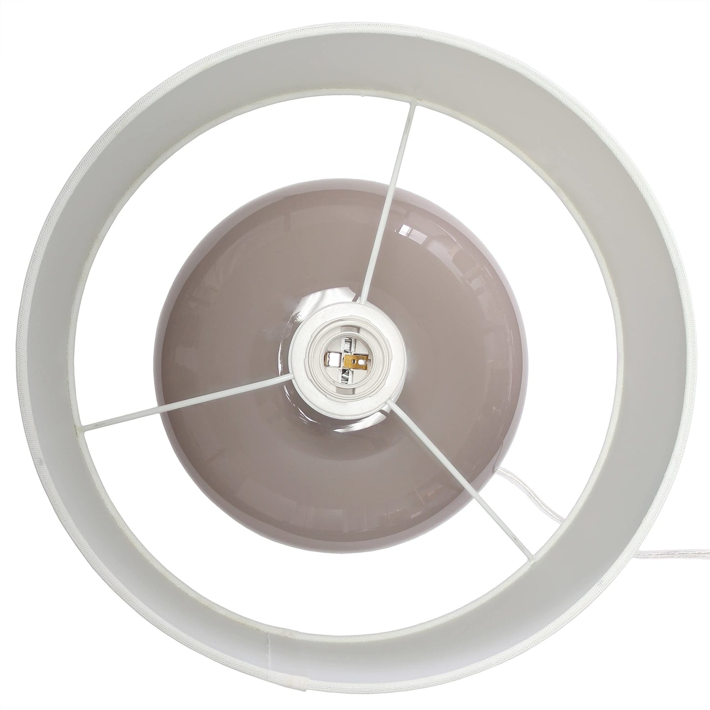 Elegant Designs LT1127-GRY Ceramic Table Lamp - 15.25in Modern Gray with White Fabric Shade