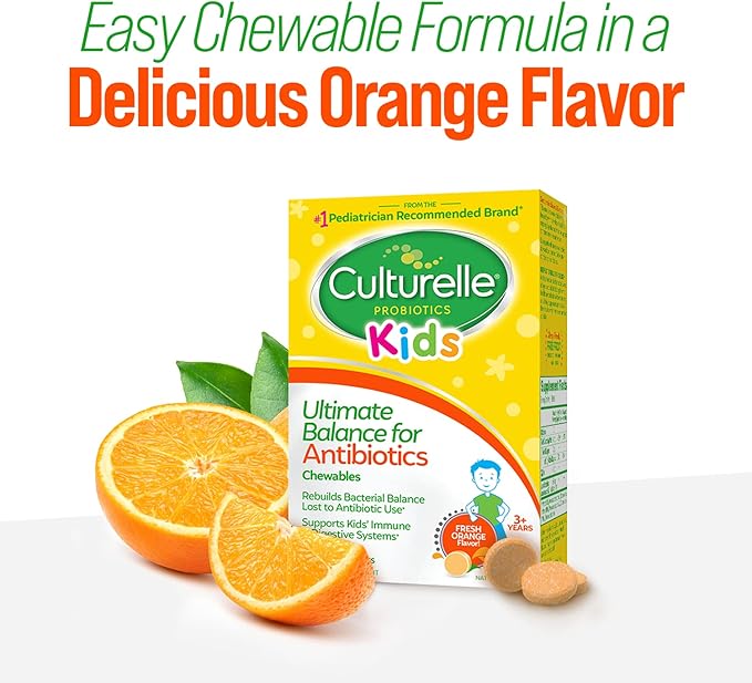 Culturelle Probiotics Ultimate Balance Probiotic for Antibiotics Ages 3+,20 Count,Orange,Probiotic for Kids Helps Restore Good Bacteria Lost During Antibiotic Use & Supports A Healthy Immune System