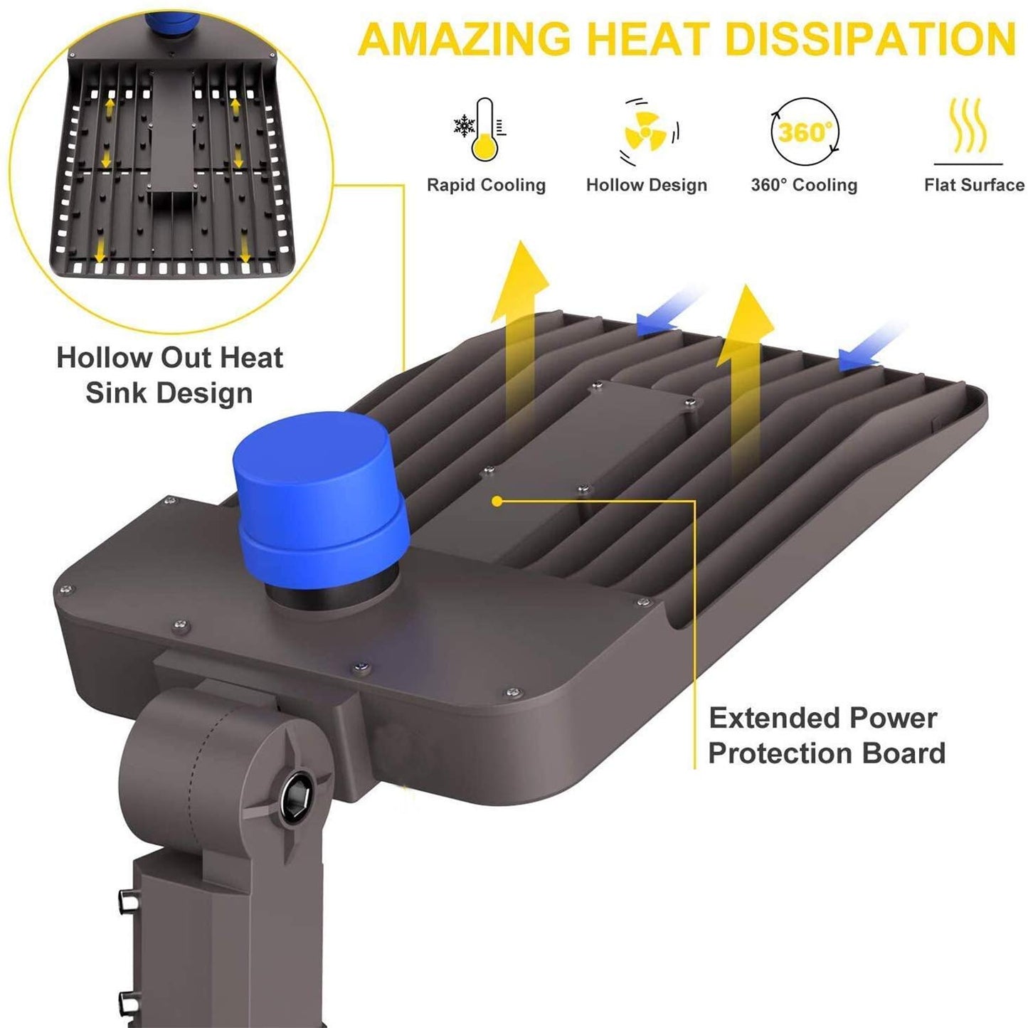 ledmo LED Parking Lot Light 1000W HID/HPS Replacement, Adjustable, Dusk to Dawn, 5000K, 300W, Brown, Model LED298