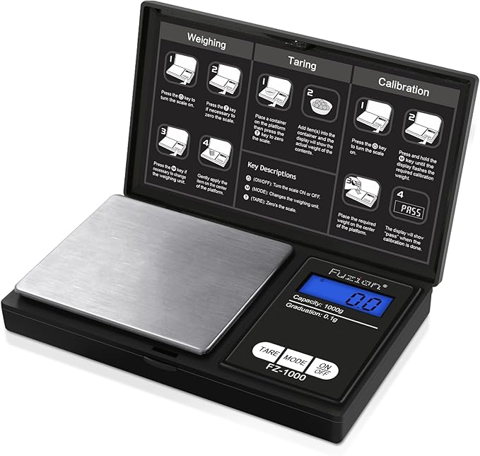 Fuzion Digital Pocket Gram Scale 1000g/0.1g, Small Digital Scales Grams Ounces Grains, Herb Scale, Jewelry Scale, Portable...