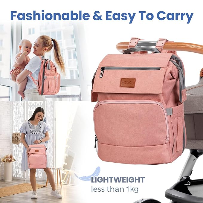 PILLANI Baby Diaper Bag Backpack - Large Bag for Boys & Girls, Waterproof Diaper Backpack - Travel Diaper Bags w/Changing Pad, Baby Registry Search & Shower Gifts - Essentials Must Haves Newborn Stuff