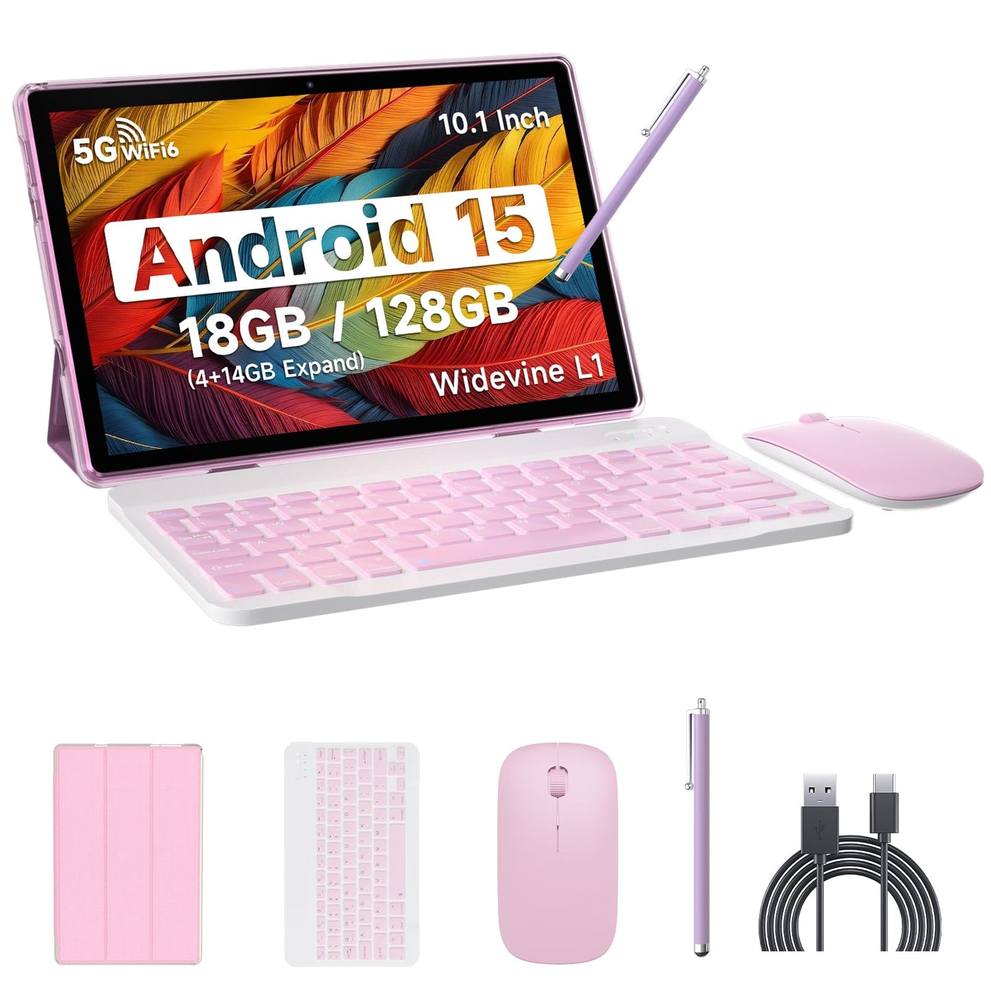 Android 15 Tablet, 10 Inch 18Gb Ram+128Gb Rom/ 2Tb Expandable Tablet Pc, Quad-Core 2.0Ghz Processor, 1280*800 10  Hd Touch Scree